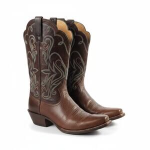 Ariat Women's 15825 Brown Full Grain Leather Western Cowboy Boots Size 9B